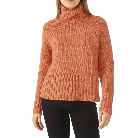 Madewell sweater turtleneck chunky knit burnt orange wool/alpaca blend SZ XS - Picture 1 of 9